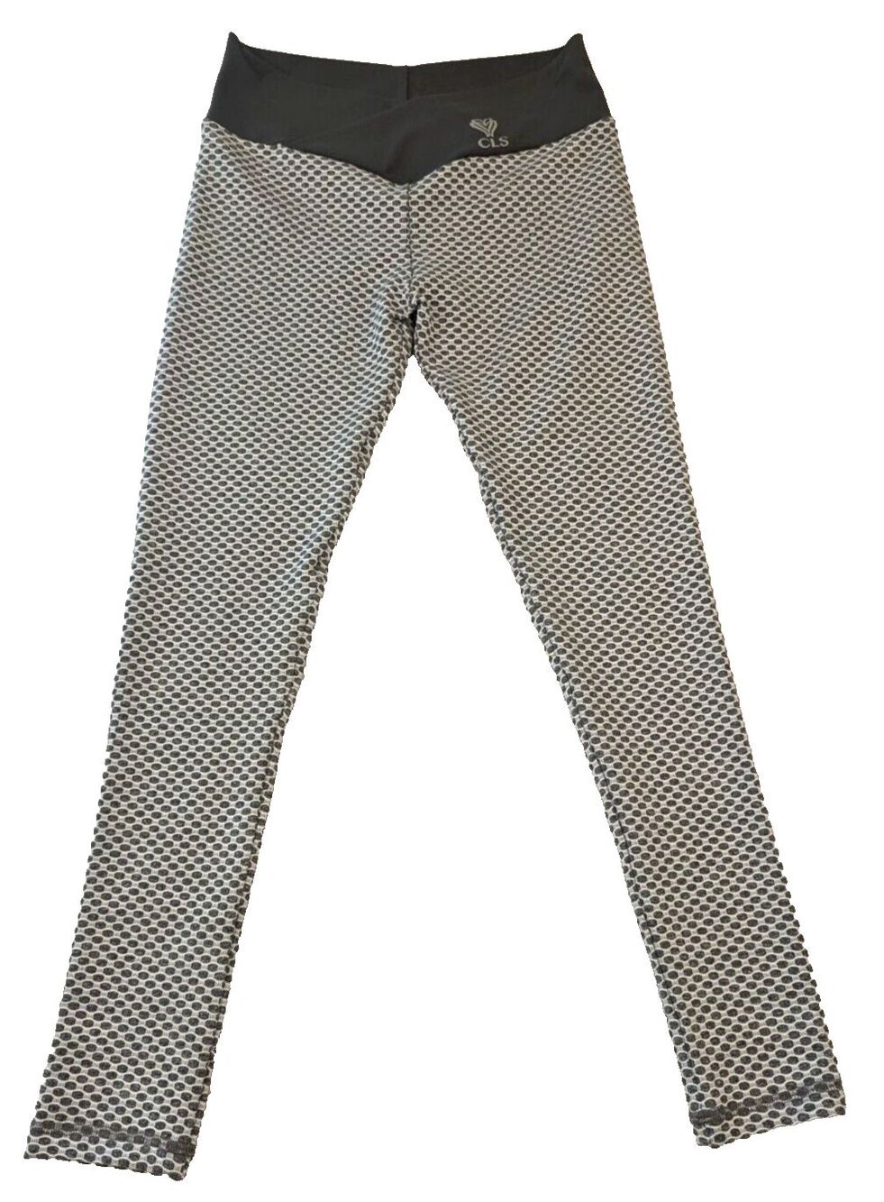 CLS Sportswear Womens Leggings Gray White XL 26x26 Geometric Made in USA NWT